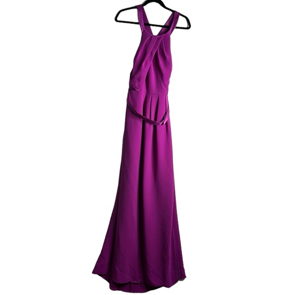 WHITE Vera wang halter cress cross back halter maxi dress s 8 purple formal - Picture 2 of 11